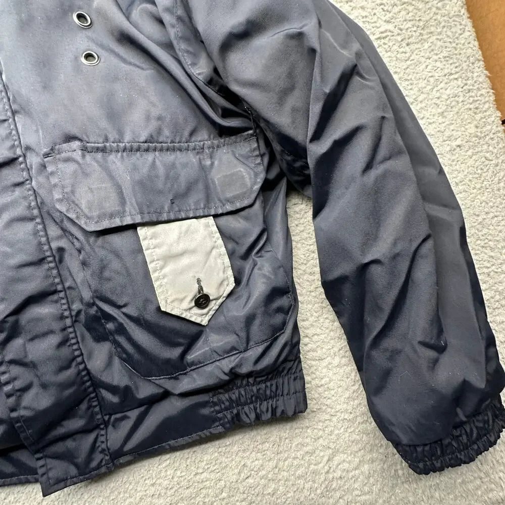 Vintage Park Coats NYPD Police Nylon Bomber Jacket Mens Medium Liner Black